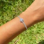 Pulseira Riviera Halo Brilhante Prata 925 Ródio - Imagem 2