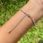 Pulseira Riviera Halo Brilhante Prata 925 Ródio - Imagem 3