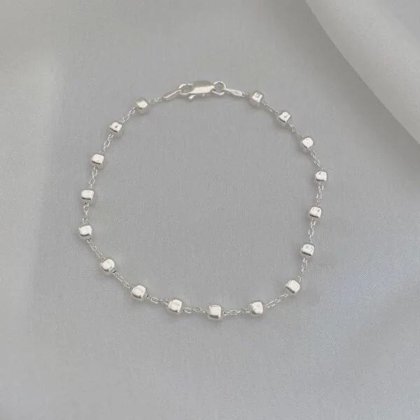 Pulseira  Quadrados 3mm Prata 925 - Imagem 2