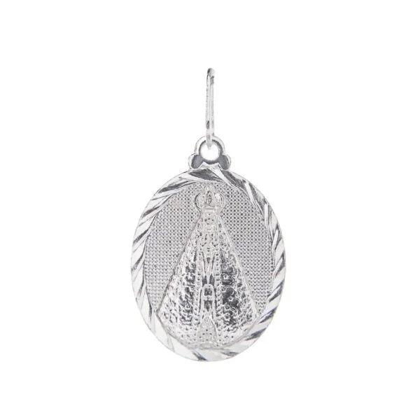 Pingente Nossa Senhora Aparecida Oval Prata 925