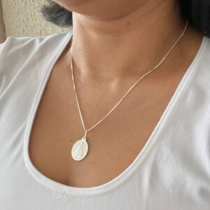 Pingente Nossa Senhora Aparecida Oval Prata 925