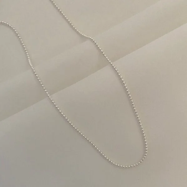 Corrente De Bolinhas 1mm De 40cm Prata 925 | Gissel Joias