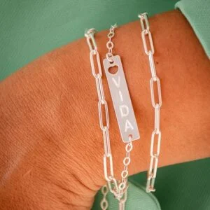Pulseira Placa Vida Prata 925
