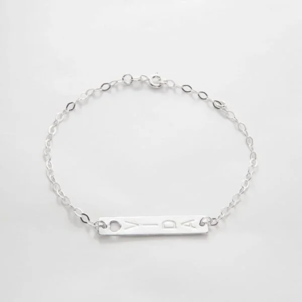 Pulseira Placa Vida Prata 925 - Imagem 1
