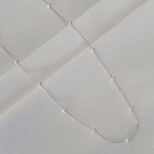 Corrente Veneziana Bolinhas 3mm Prata 925 60cm