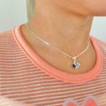 Conjunto Borboleta Azul Prata 925