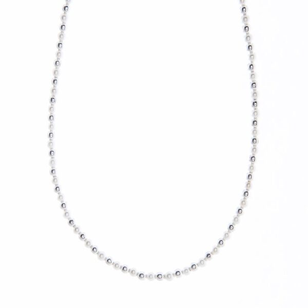 Choker Bolinhas e Pérolas Prata 925