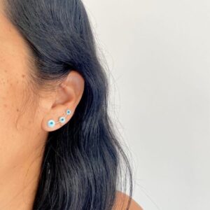 Brinco Earcuff Olho Grego Prata 925