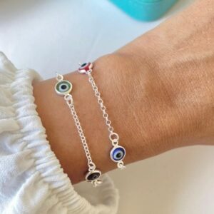 Pulseira Olho Grego Colorido Prata 925