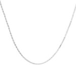 Corrente Pipoca Branca 50cm Prata 925