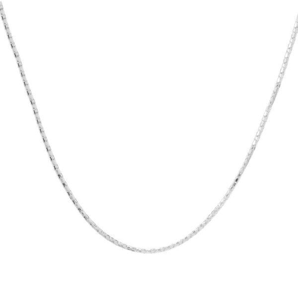 Corrente Pipoca Branca 50cm Prata 925