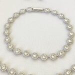 Bracelete Zircônias Fino Prata 925 com Banho de Ródio