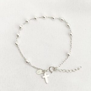 Pulseira Terço Cruz Prata 925