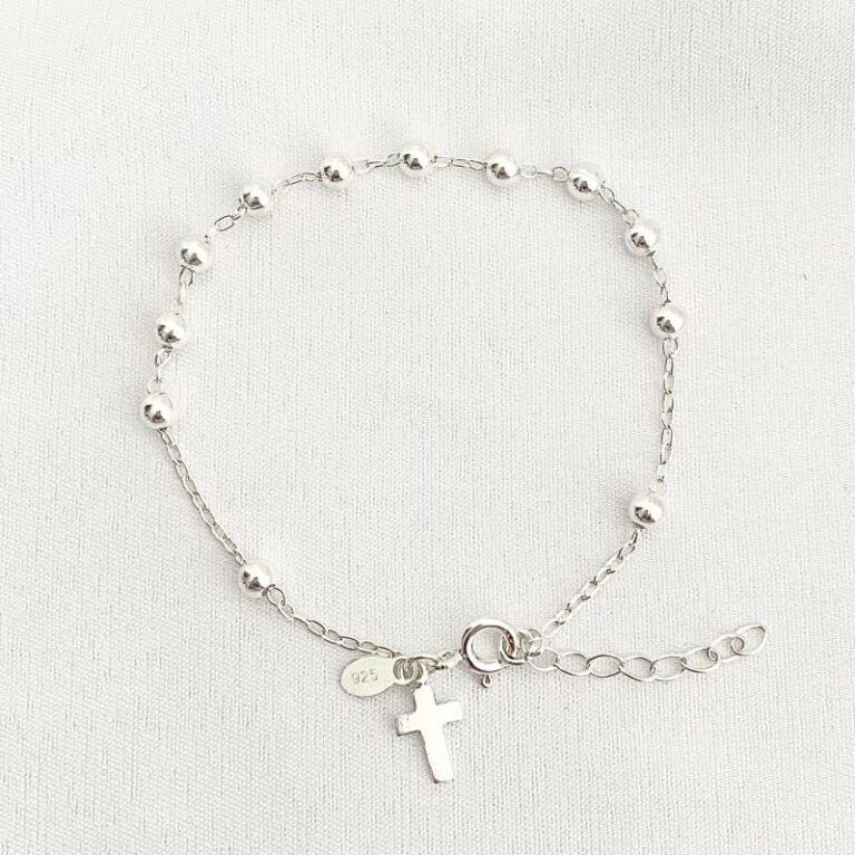 Pulseira Terço Cruz Prata 925