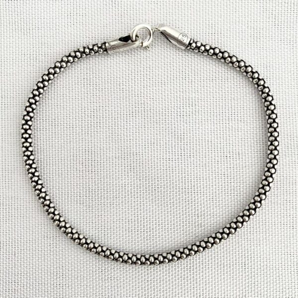 Pulseira Pipoca 3mm Prata de Bali 925 - Imagem 1