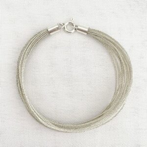 Pulseira 20 Fios de Malha Prata