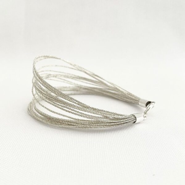 Pulseira 20 Fios de Malha Prata - Imagem 3