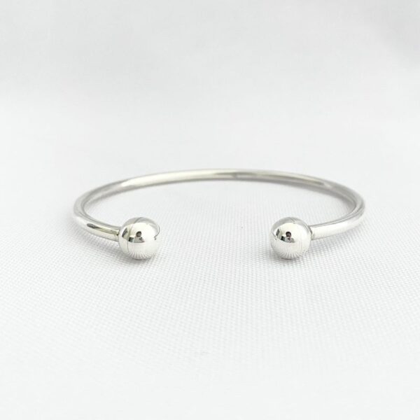 Bracelete Aberto 2 Esferas Prata 925 - Imagem 1
