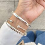 Bracelete Aberto 2 Esferas Prata 925 - Imagem 3