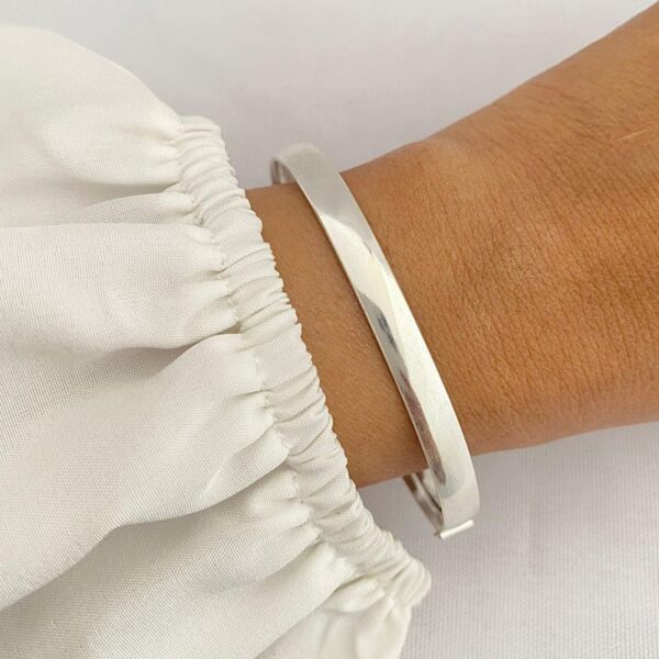 Bracelete de Prata Abaulado Fio 6mm - Imagem 3