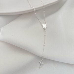 Colar Terço 45cm Prata 925 Colar Terço 45cm Prata 925