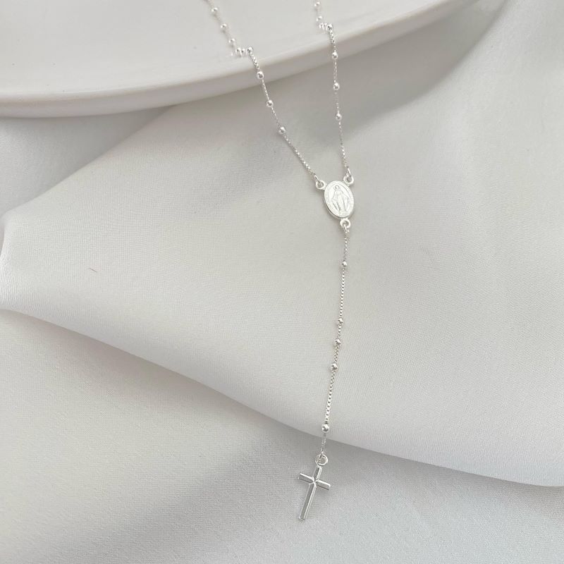 Colar Terço 45cm Prata 925 Colar Terço 45cm Prata 925 - Imagem 1