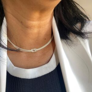 Colar Nó Dupla Prata 925