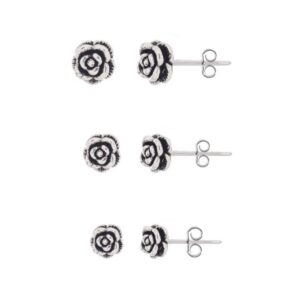 Brinco Rosa Prata 6mm