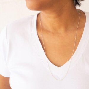 Corrente Prata Veneziana 1mm de 60 cm