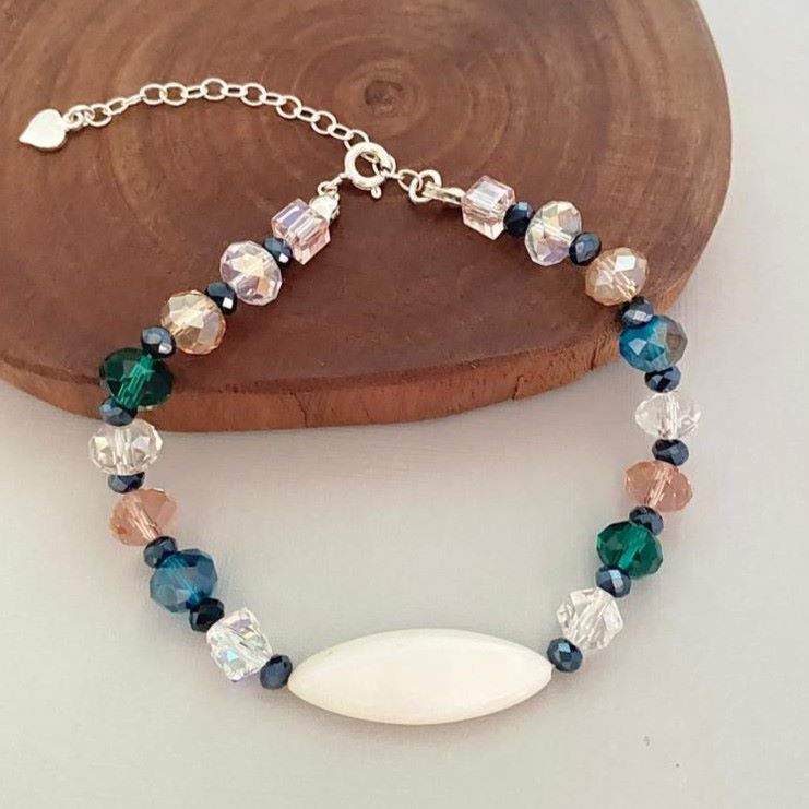 Pulseira Exclusiva Multicolor Madrepérola Prata 925 Pulseira Exclusiva Multicolor Madrepérola Prata 925