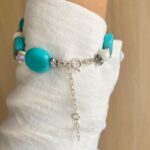 Pulseira Azul e Ágata Branca com Cristais Prata 925 - Imagem 3