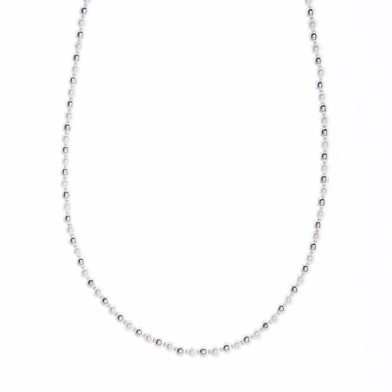 Choker Bolinhas e Pérolas Prata 925 Choker Bolinhas e Pérolas Prata 925