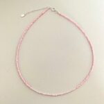 Colar Choker Cristais Rosa Prata 925