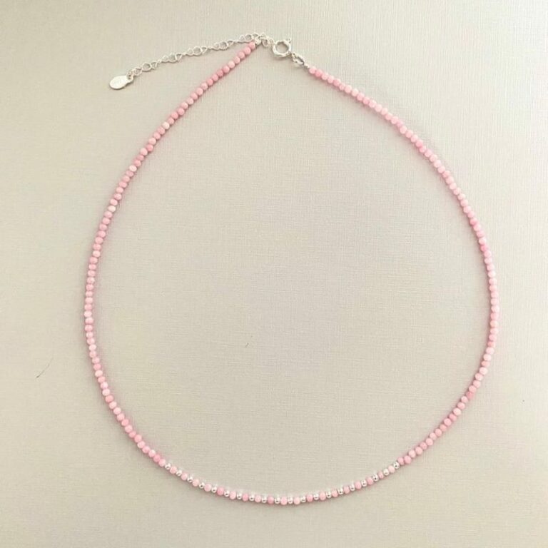 Colar Choker Cristais Rosa Prata 925 Colar Choker Cristais Rosa Prata 925