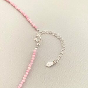 Colar Choker Cristais Rosa Prata 925