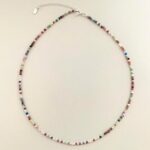 Colar Choker Cristais Multicoloridos Prata 925