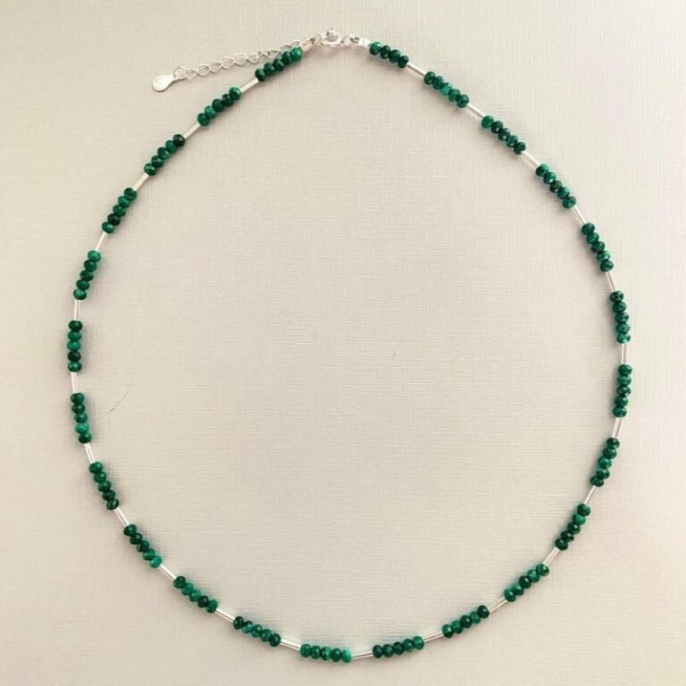 Colar Cristal Verde Esmeralda Prata 925 Colar Cristal Verde Esmeralda Prata 925