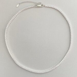 Colar de Prata Riviera Zircônias 4 Garras de 45cm Colar de Prata Riviera Zircônias 4 Garras de 45cm