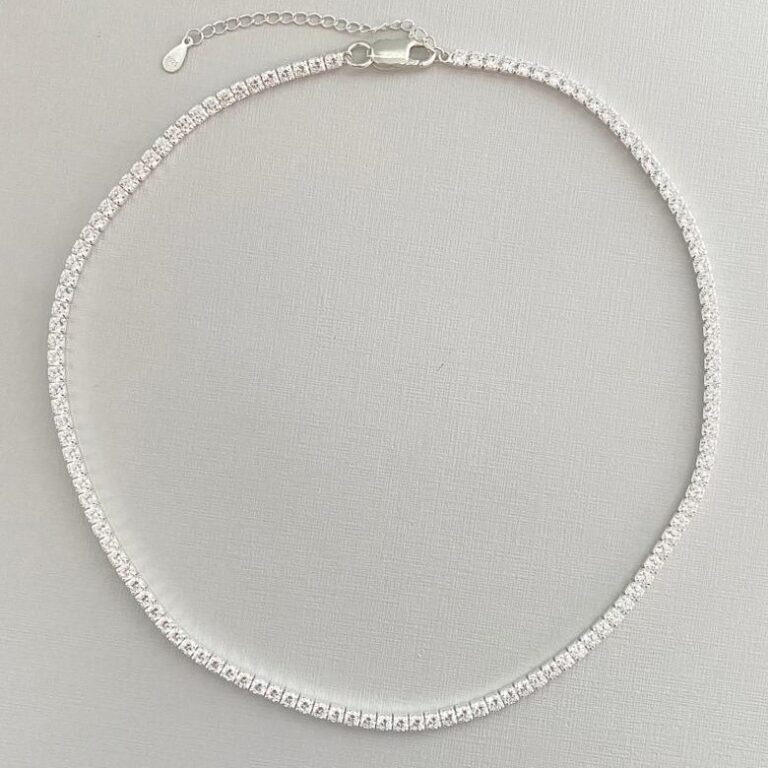 Colar de Prata Riviera Zircônias 4 Garras de 45cm Colar de Prata Riviera Zircônias 4 Garras de 45cm