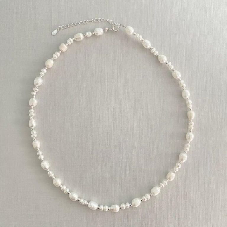 Colar de Prata Pérolas Barrocas Fino Colar de Prata Pérolas Barrocas Fino