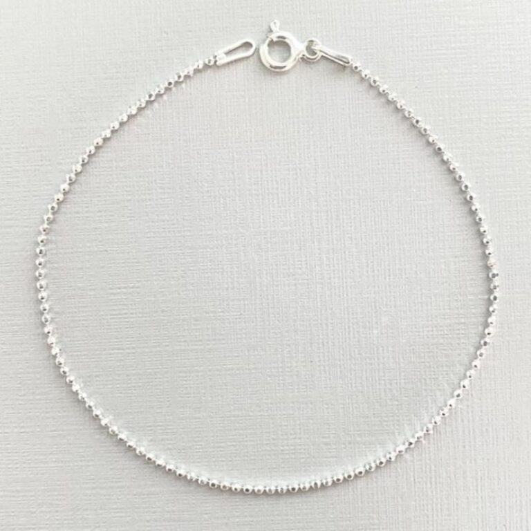 Pulseira de Prata de Bolinhas Diamantadas Pulseira de Prata de Bolinhas Diamantadas