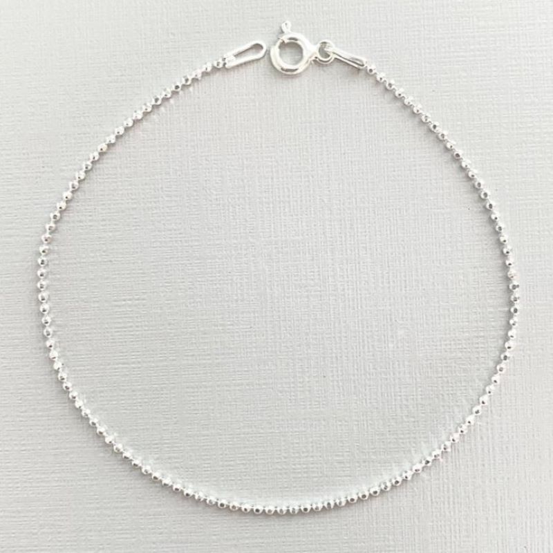 Pulseira de Prata de Bolinhas Diamantadas Pulseira de Prata de Bolinhas Diamantadas - Imagem 1