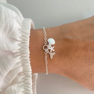 Pulseira de Prata Pingentes Estrela do Mar