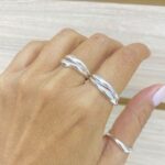 Anel Elegante Liso Orgânico Prata - Imagem 2